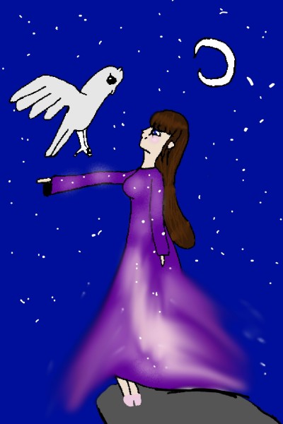 Galaxy And Her Owl | -TheMoonAngel- | Digital Drawing | PENUP