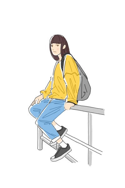 a girl with yellow sweater  | armin | Digital Drawing | PENUP