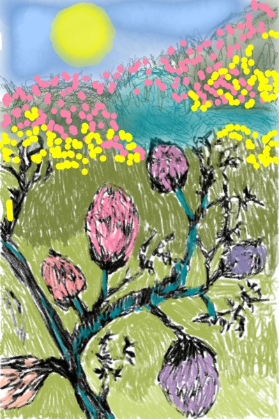 Colorful flowers in landscape | Regina0902 | Digital Drawing | PENUP