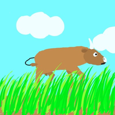 brown cow walking in the meadow | professiojal | Digital Drawing | PENUP