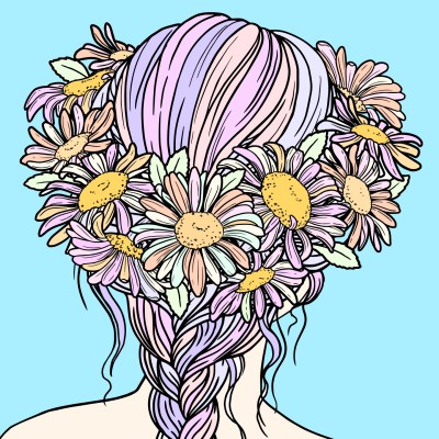 girl with flower hair | ell | Digital Drawing | PENUP
