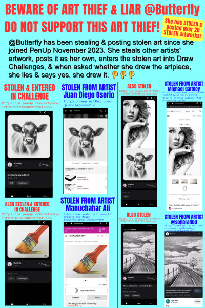 BEWARE OF ART THIEF & LIAR @Butterfly | LMfufu | Digital Drawing | PENUP