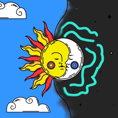 the sun and the moon in midday be like | Alia | Digital Drawing | PENUP