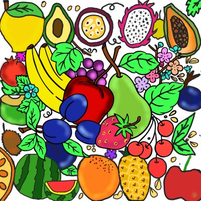Fruits | Curlies | Digital Drawing | PENUP