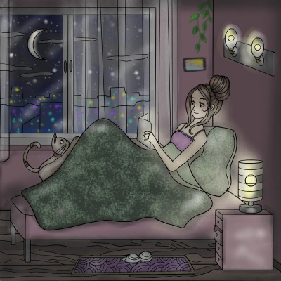 Night reading ♡ | Sylvia | Digital Drawing | PENUP