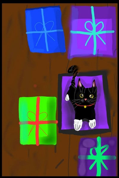 Cat in the gift | julkab | Digital Drawing | PENUP