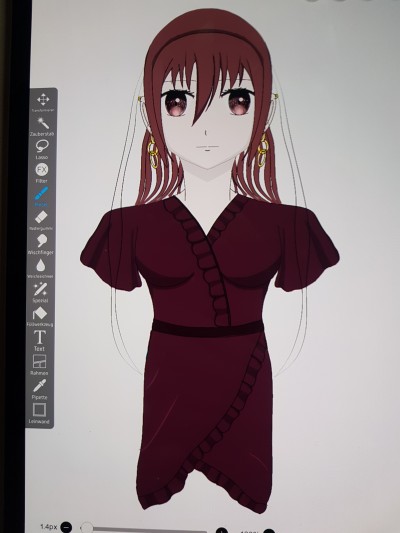 ~dark red dress wip~ | ._Amber_Lark_. | Digital Drawing | PENUP