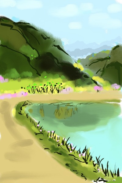 호숫가산책길에서 | yihyunyi | Digital Drawing | PENUP