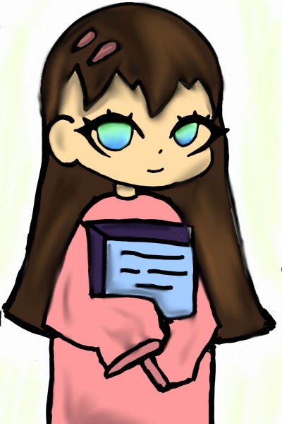 cute anime girl holding book.  | penupartist | Digital Drawing | PENUP