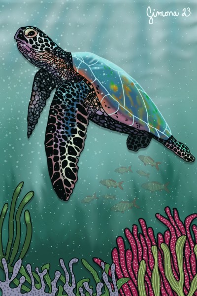 Turtle in the sea | Erik | Digital Drawing | PENUP