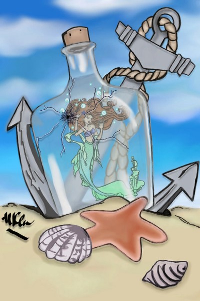 Mermaid In A Bottle | Mandralyn | Digital Drawing | PENUP