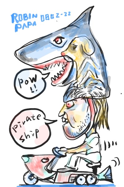 Shark , Doggy and Me . | RobinPAPA | Digital Drawing | PENUP