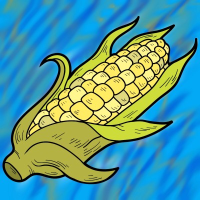 Corn Husk on Blue Background | Bowlnmike | Digital Drawing | PENUP