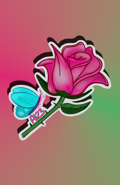 Rose&Butterfly  | Laporte | Digital Drawing | PENUP