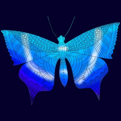 Blue themed Butterfly ✨ | DinuThari | Digital Drawing | PENUP