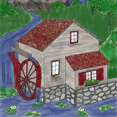 The Old Gristmill  | Burrgump | Digital Drawing | PENUP