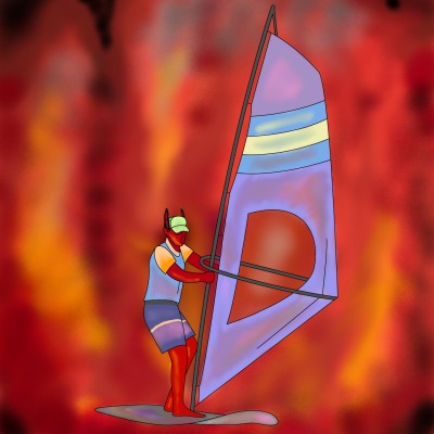 Satan Surfing in Hell | Bowlnmike | Digital Drawing | PENUP