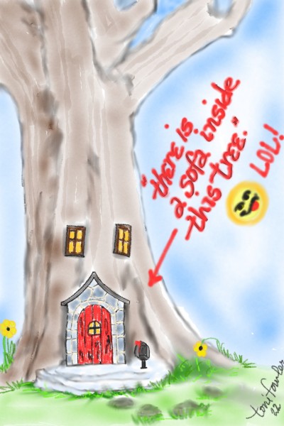 THERE'S A SOFA IN THIS TREE... | TeeTee | Digital Drawing | PENUP