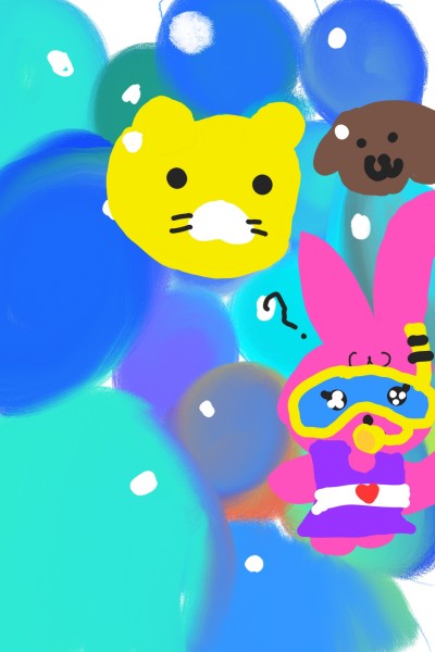 토끼와 강아지,춘식이 버블 | JEONSS | Digital Drawing | PENUP