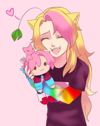 Milli Hugging a Flakiee Plush | CottonFluffiee | Digital Drawing | PENUP
