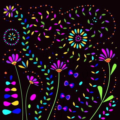 Neon Flower Party | Flutterby420 | Digital Drawing | PENUP