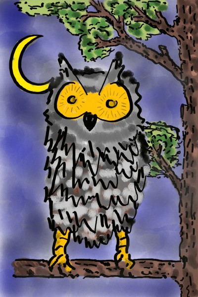 I did it, I drew Owl | yanbodon | Digital Drawing | PENUP