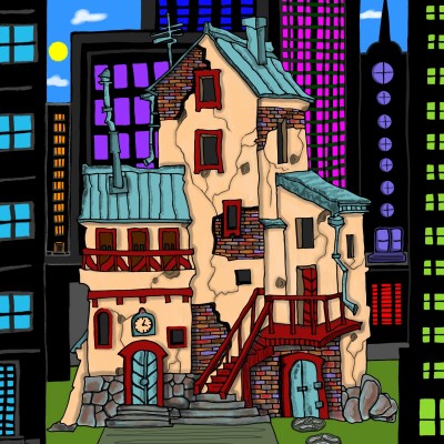 The City Surrounds The Last House Downtown  | Bekkie | Digital Drawing | PENUP