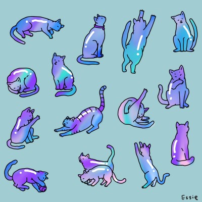 Colorful Shiny Cats | Essie | Digital Drawing | PENUP