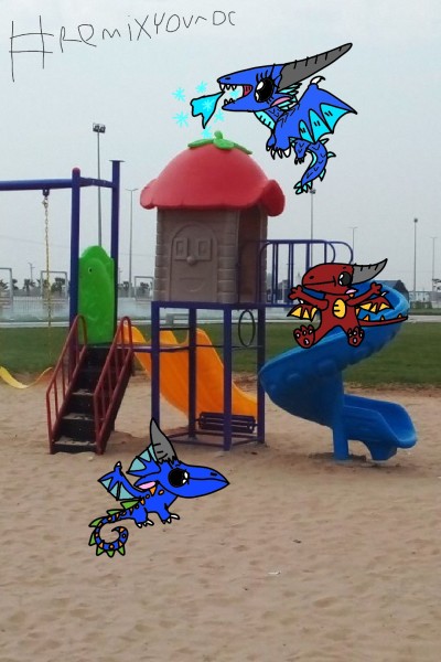 Dragons on the playground  | seawingwof | Digital Drawing | PENUP